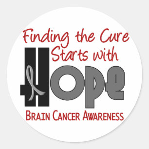 Brain Cancer HOPE 4 Classic Round Sticker