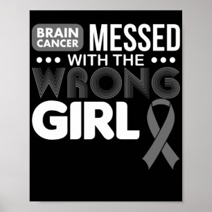 Brain Cancer Messed With Teh Wrong Girl  Grey Poster
