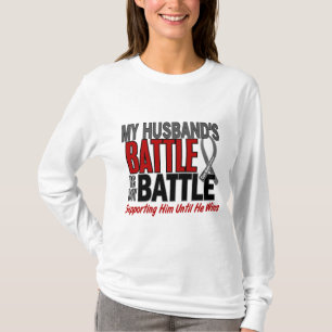 Brain Cancer MY BATTLE TOO 1 Husband T-Shirt