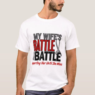 Brain Cancer MY BATTLE TOO 1 Wife T-Shirt