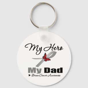 Brain Cancer My Hero My Dad Key Ring