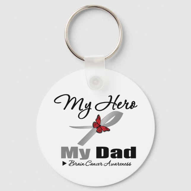 Brain Cancer My Hero My Dad Key Ring (Front)