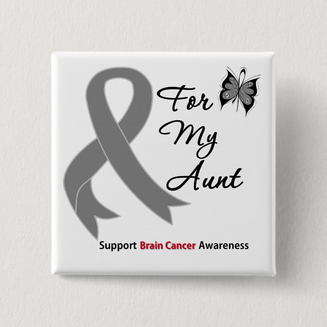 BRAIN CANCER SUPPORT For My Aunt 15 Cm Square Badge (Front)