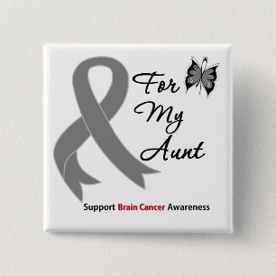BRAIN CANCER SUPPORT For My Aunt 15 Cm Square Badge