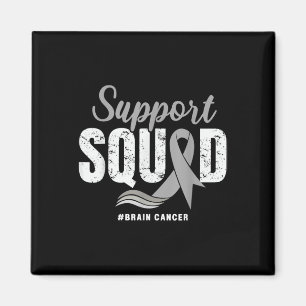 Brain Cancer Support Squad Grey Ribbon Brain Tumou Magnet