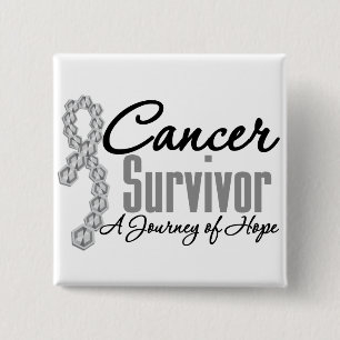 Brain Cancer Survivor Awareness Journey Ribbon 15 Cm Square Badge