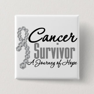 Brain Cancer Survivor Awareness Journey Ribbon 15 Cm Square Badge