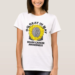 Brain Cancer Tumour Awareness Go Grey In May Sunfl T-Shirt