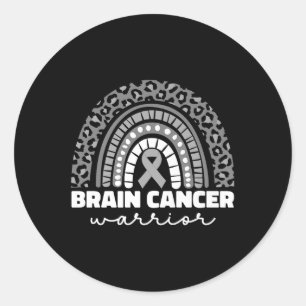Brain Cancer Warrior For Women Grey Brain Cancer A Classic Round Sticker