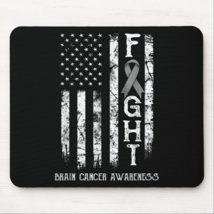 Brain Cancer Warrior Us Flag Mouse Mat