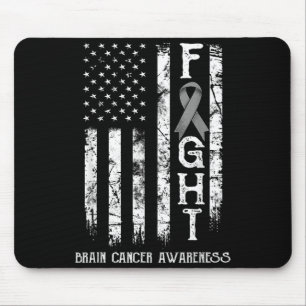 Brain Cancer Warrior US Flag Mouse Mat
