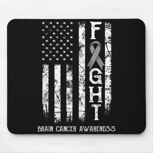 Brain Cancer Warrior US Flag Mouse Mat (Front)