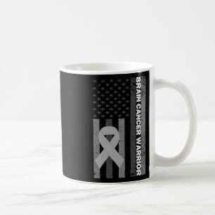 Brain Cancer Warrior Usa American Flag Dad Men Bra Coffee Mug