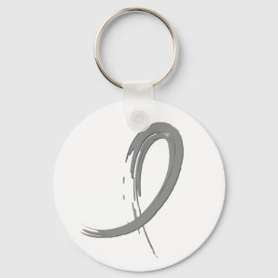 Brain Cancer's Grey Ribbon A4 Key Ring