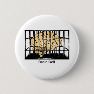 Brain Cell 6 Cm Round Badge