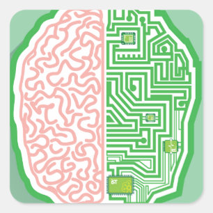 Brain Circuit vector Square Sticker