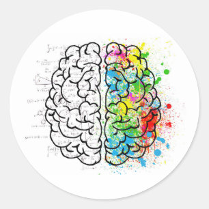 brain classic round sticker