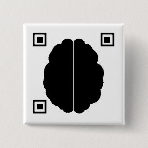 Brain Data Matrix 15 Cm Square Badge