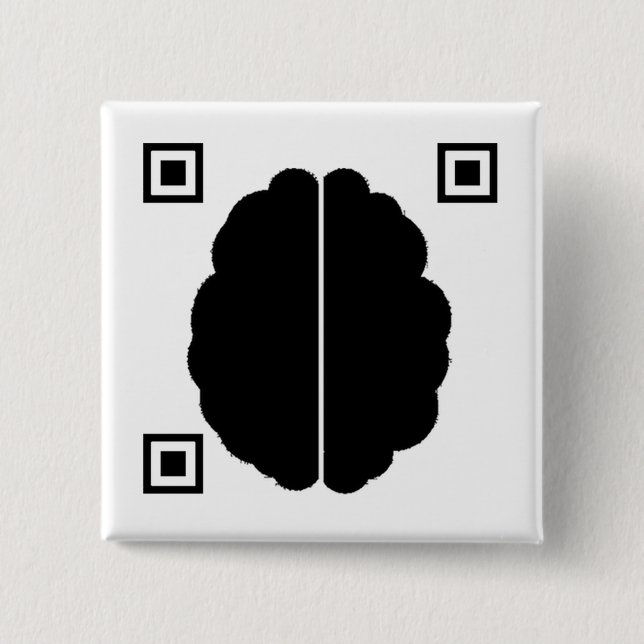 Brain Data Matrix 15 Cm Square Badge (Front)