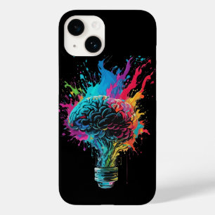 Brain Design With Colourful Bulb Explosion Case-Mate iPhone 14 Case