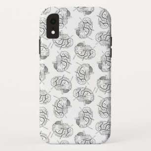 Brain Diagrams Pattern Antique Medical Themed iPhone XR Case