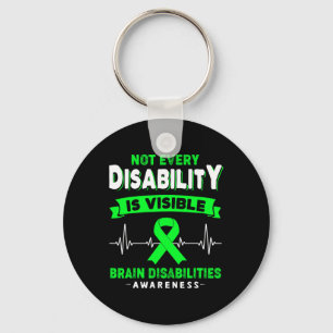 Brain Disabilities Awareness Not Every Disability Key Ring