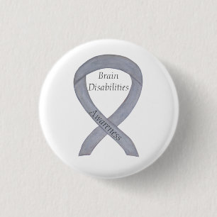 Brain Disabilities Awareness Ribbon Custom Pin