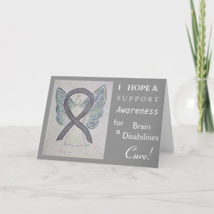 Brain Disabilities Awareness Ribbon Greeting Card