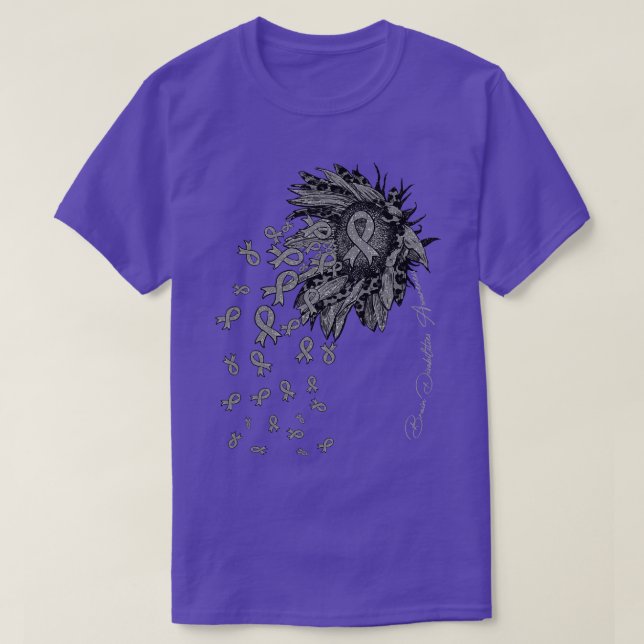 Brain Disabilities Awareness Sunflower ribbon flow T-Shirt (Design Front)