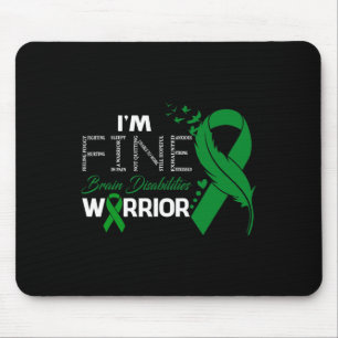 Brain Disabilities Warrior I'm Fine Feather Disab Mouse Mat