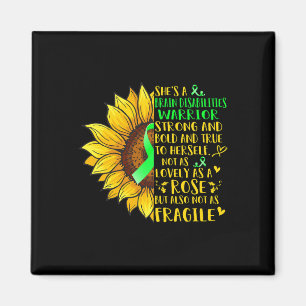 Brain Disabilities Warrior Sunflower  Disabilities Magnet