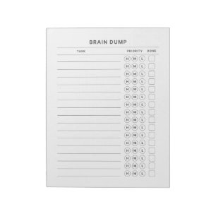 Brain Dump Get It Done Priority Organiser Post-it  Notepad