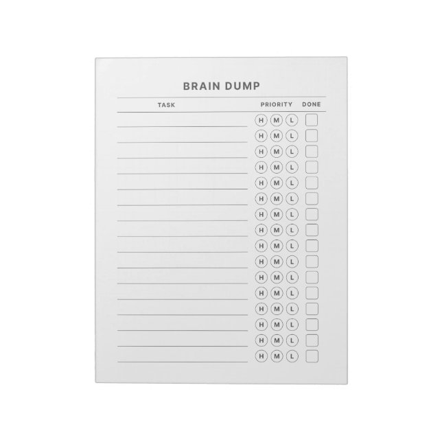 Brain Dump Get It Done Priority Organiser Post-it  Notepad (Rotated)