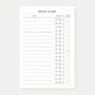 Brain Dump Get It Done Priority Organiser Post-it  Notes
