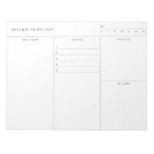 Brain Dump To Do List Notepad