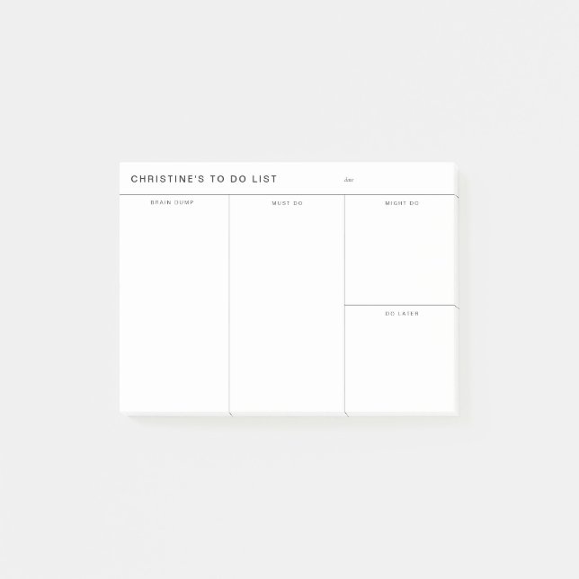 Brain Dump To Do List Post-It Post-it Notes (Front)