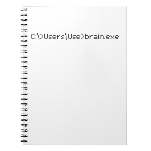 Brain.exe Fun Coder Programmer Computer Notebook (Front)