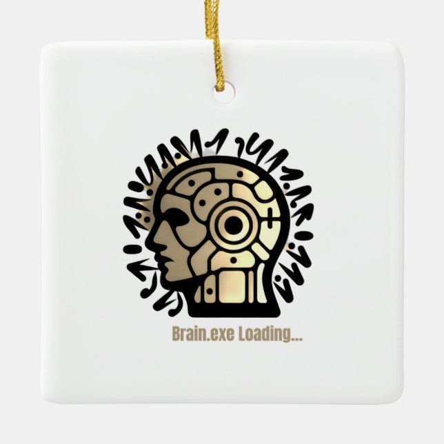 Brain.exe Loading… Ceramic Ornament (Front)