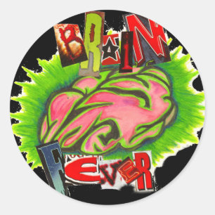 Brain fever logo classic round sticker