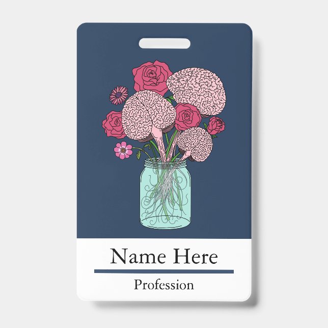Brain Flower Bouquet ID Badge (Front)