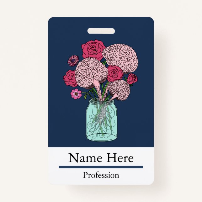 Brain Flower Bouquet ID Badge (Front)