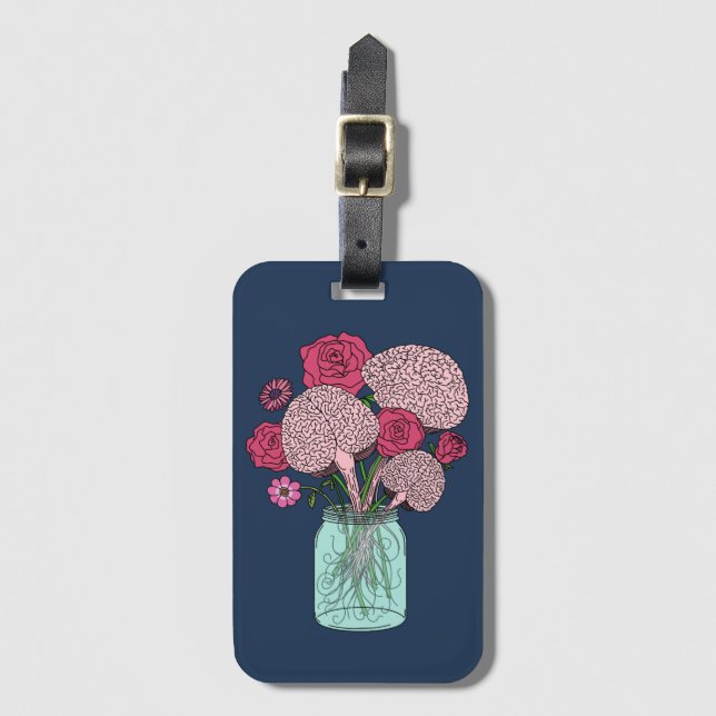 Brain Flower Bouquet Luggage Tag (Front Vertical)