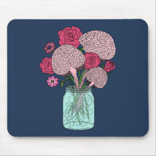 Brain Flower Bouquet Mouse Mat