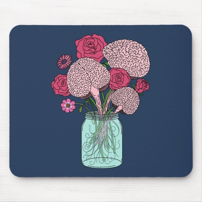 Brain Flower Bouquet Mouse Mat (Front)