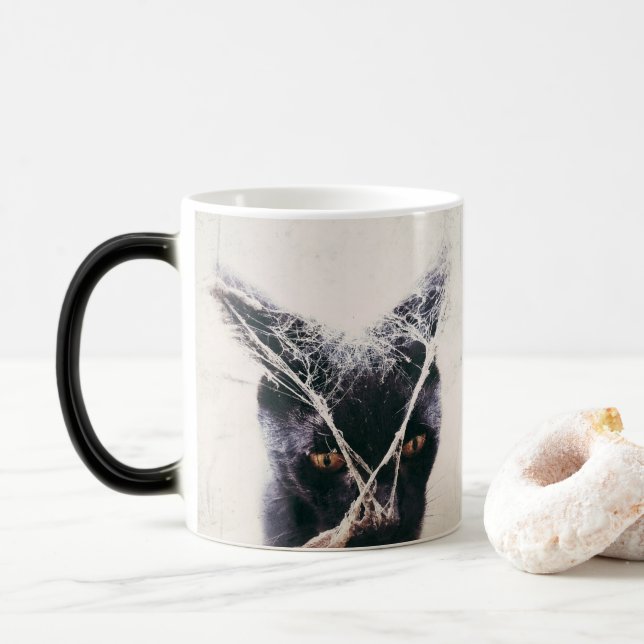 Brain Fog Cob Web Kitty Coffee Mug (With Donut)