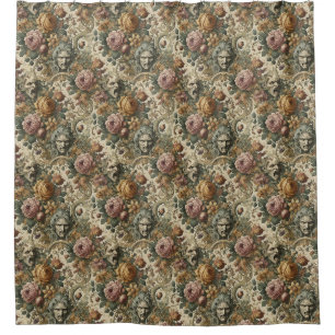Brain Fog – Gothic Floral Wallpaper Shower Curtain