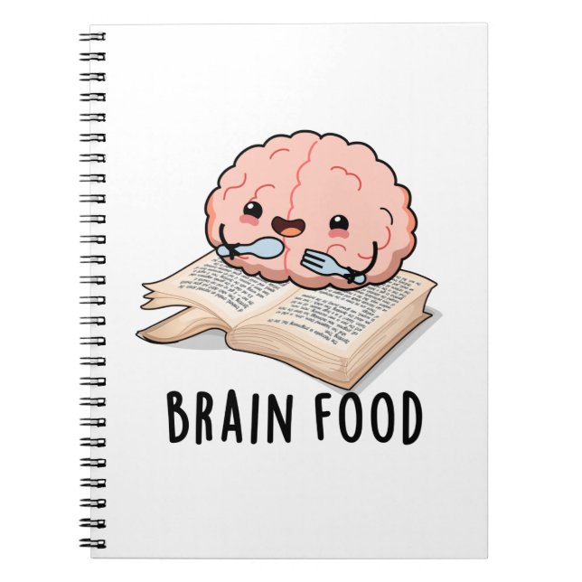 Brain Food Funny Anatomy Pun Notebook (Front)