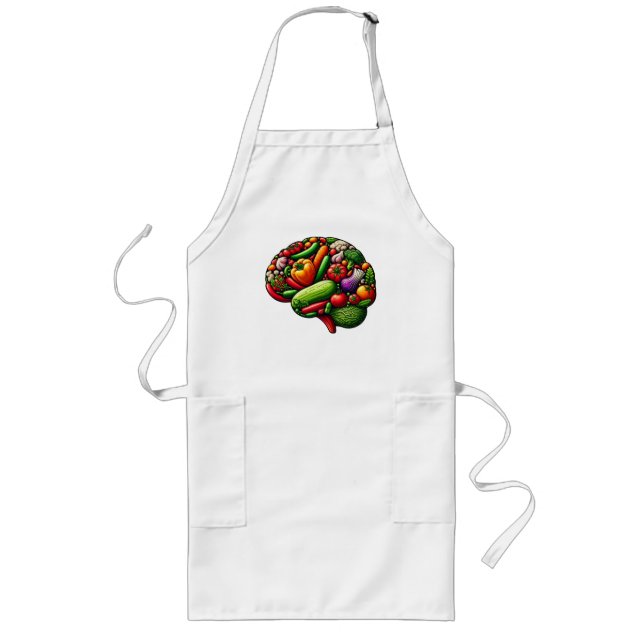 Brain Food Long Apron (Front)