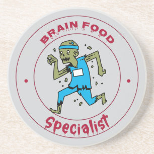 Brain Food Specialist zombie brain Coaster