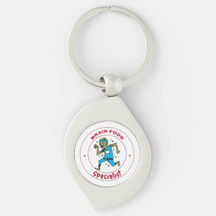 Brain Food Specialist zombie brain Key Ring